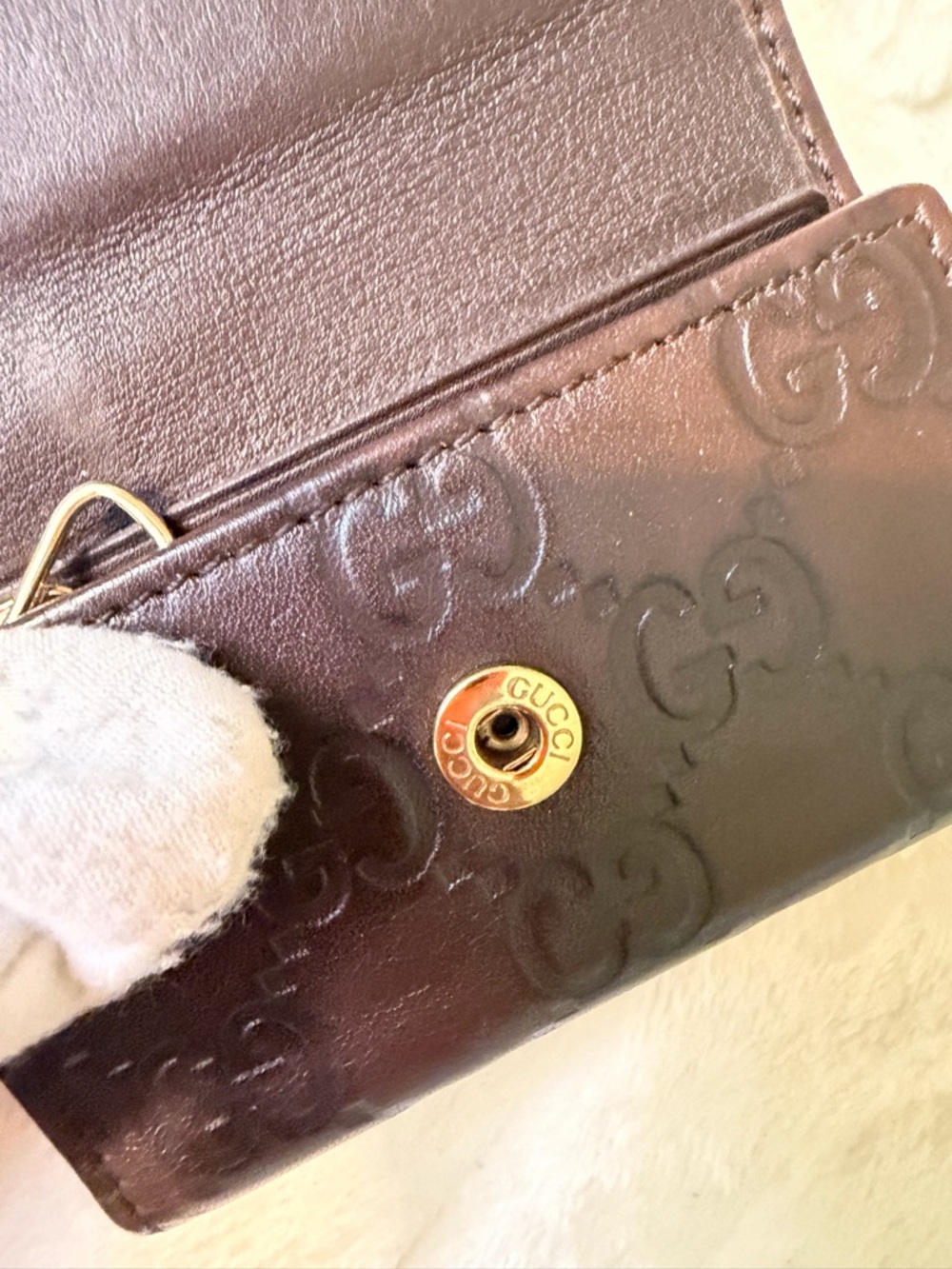 Gucci brown Guccissima leather key case. - Picture 6 of 16